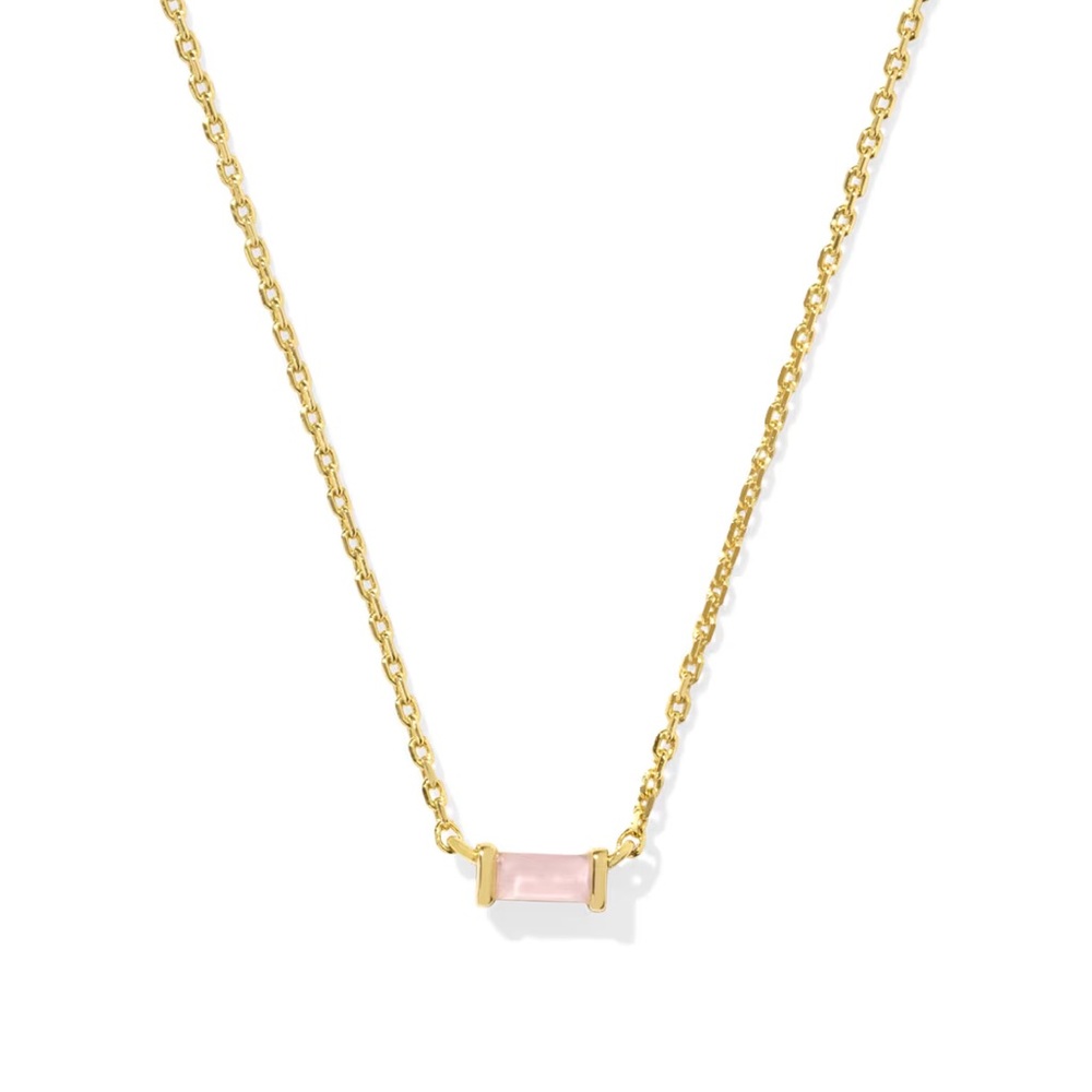 Kendra Scott Juliette Gold Pendant Necklace in Rose Quartz